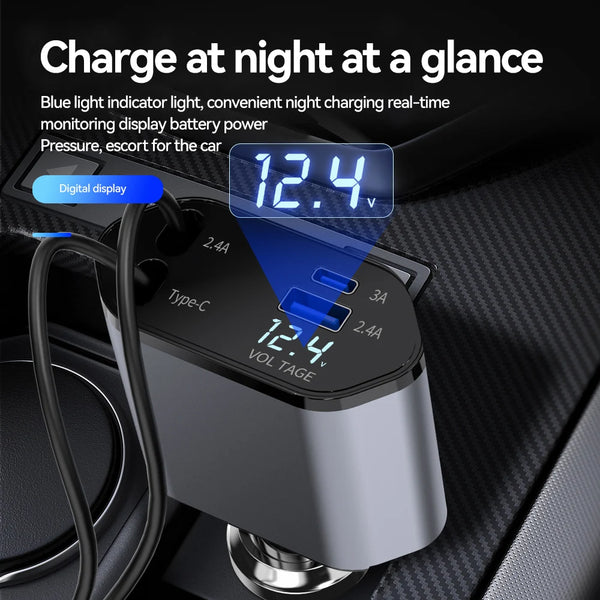 QuickPull Retractable Car Power Hub